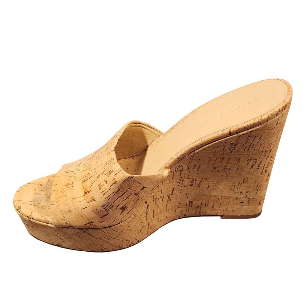 Veronica Beard Dali Cork Wedge Platform Slide Sandals Natural Minimalist Boho 10